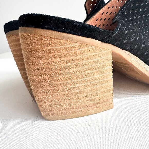 Jeffrey Campbell Black Suede Perforated Pointy Toe Slides 9 - Picture 5 of 9